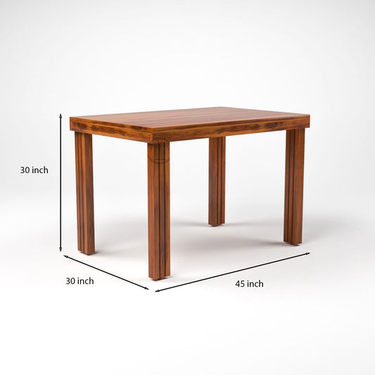 4 Seater Brown Dining Table Set with Patterned Cushioned Chairs