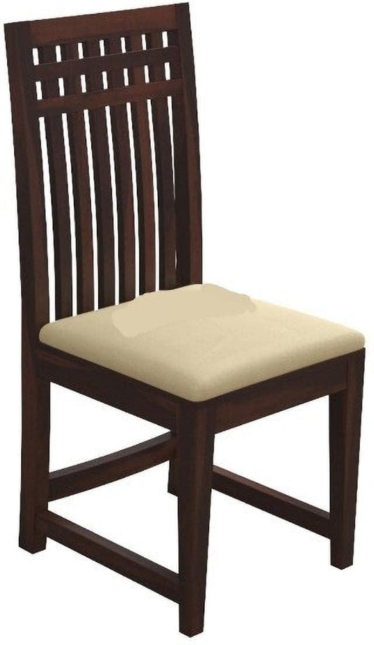 4 Seater Dining Table with Cushioned Chairs | Dark Walnut Finish