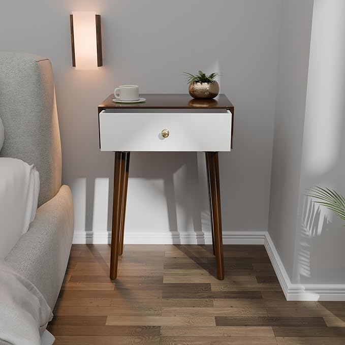 Modern Wooden Bedside Table with Drawer | Woodzest