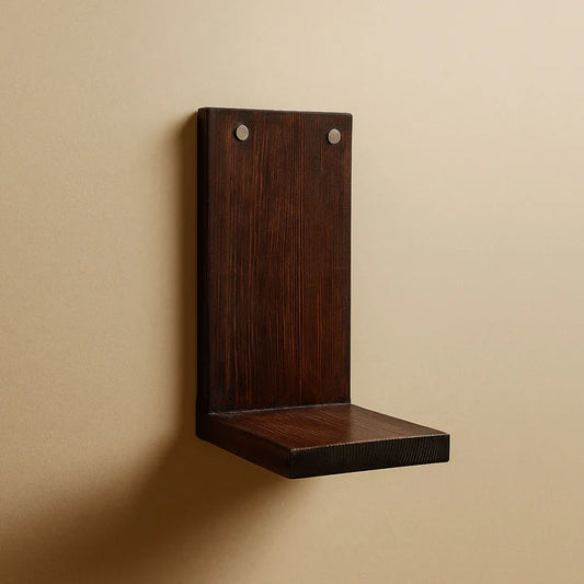 Modern Dark Walnut Wooden Wall Plant Shelf Set – Floating Hydroponic Display Shelves