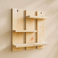 Modern Lightweight Wooden Wall Shelf – Decorative Multi-Level Floating Storage Rack
