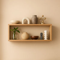 Modern Lightweight Wooden Floating Box Wall Shelf – Minimalist Display Storage Shelf
