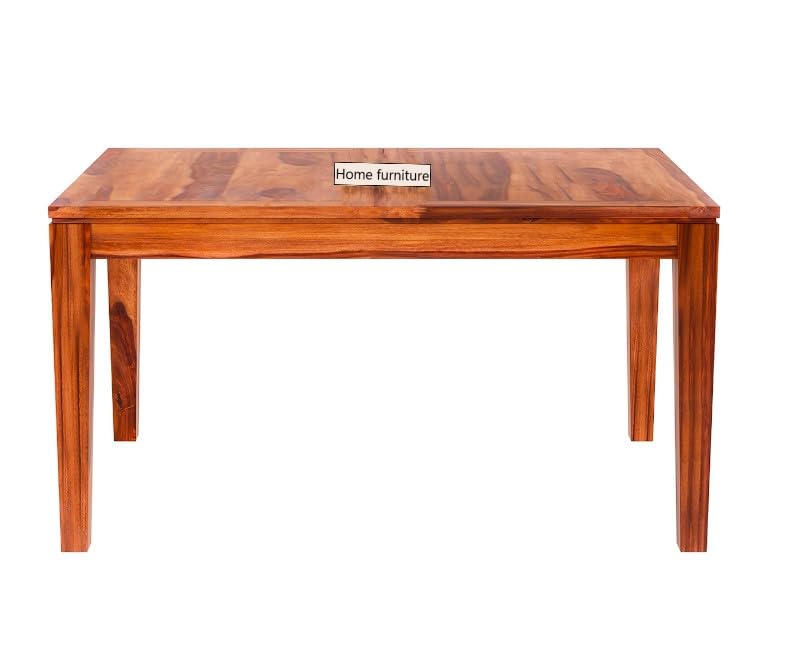4 Seater Wooden Dining Table with Cushioned Chairs | Natural Wood Finish
