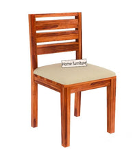 4 Seater Wooden Dining Table with Cushioned Chairs | Natural Wood Finish