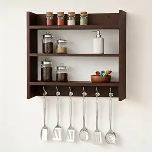 Wall Mounted Kitchen Storage Shelf | Wooden Spice Rack Organizer