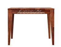 4 Seater Wooden Dining Table with Lattice Back Chairs | Honey Finish