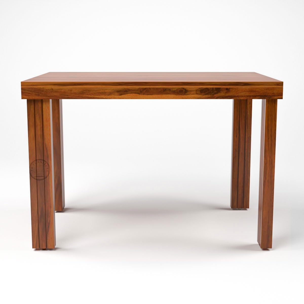 4 Seater Brown Dining Table Set with Patterned Cushioned Chairs