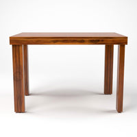 4 Seater Brown Dining Table Set with Patterned Cushioned Chairs