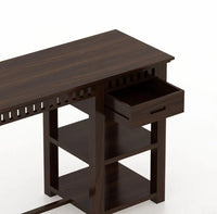 Sheesham Wood Study Desk with Drawer & Open Storage