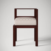 Wooden 4 Seater Dining Set with Cushioned Fabric Chairs