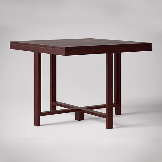 Wooden 4 Seater Dining Set with Cushioned Fabric Chairs