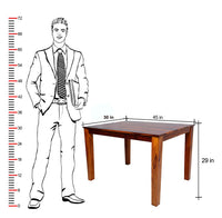 Honey Finish 4 Seater Wooden Dining Table with Cushioned Chairs