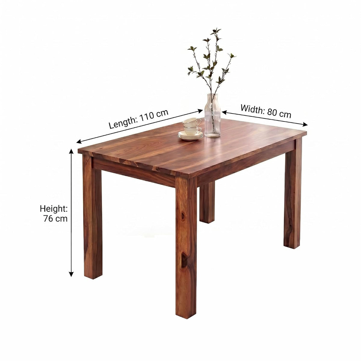 4 Seater Brown Dining Table Set with Cane Back Chairs