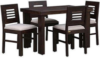 Dark Walnut 4 Seater Dining Table with Cushioned Chairs