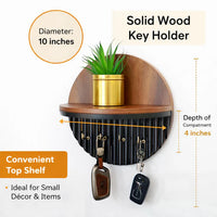Wooden Wall Key Holder with Shelf