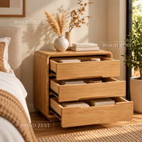 Natural Oak 3 Drawer Wooden Chest of Drawers for Bedroom