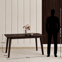 4 Seater Dark Brown Dining Table Set with Cream Cushioned Chairs