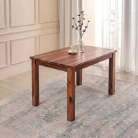4 Seater Brown Dining Table Set with Cane Back Chairs