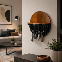 Wooden Wall Key Holder with Shelf