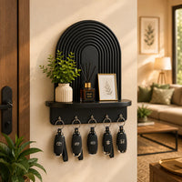 Modern Arch Wall Key Holder with Shelf