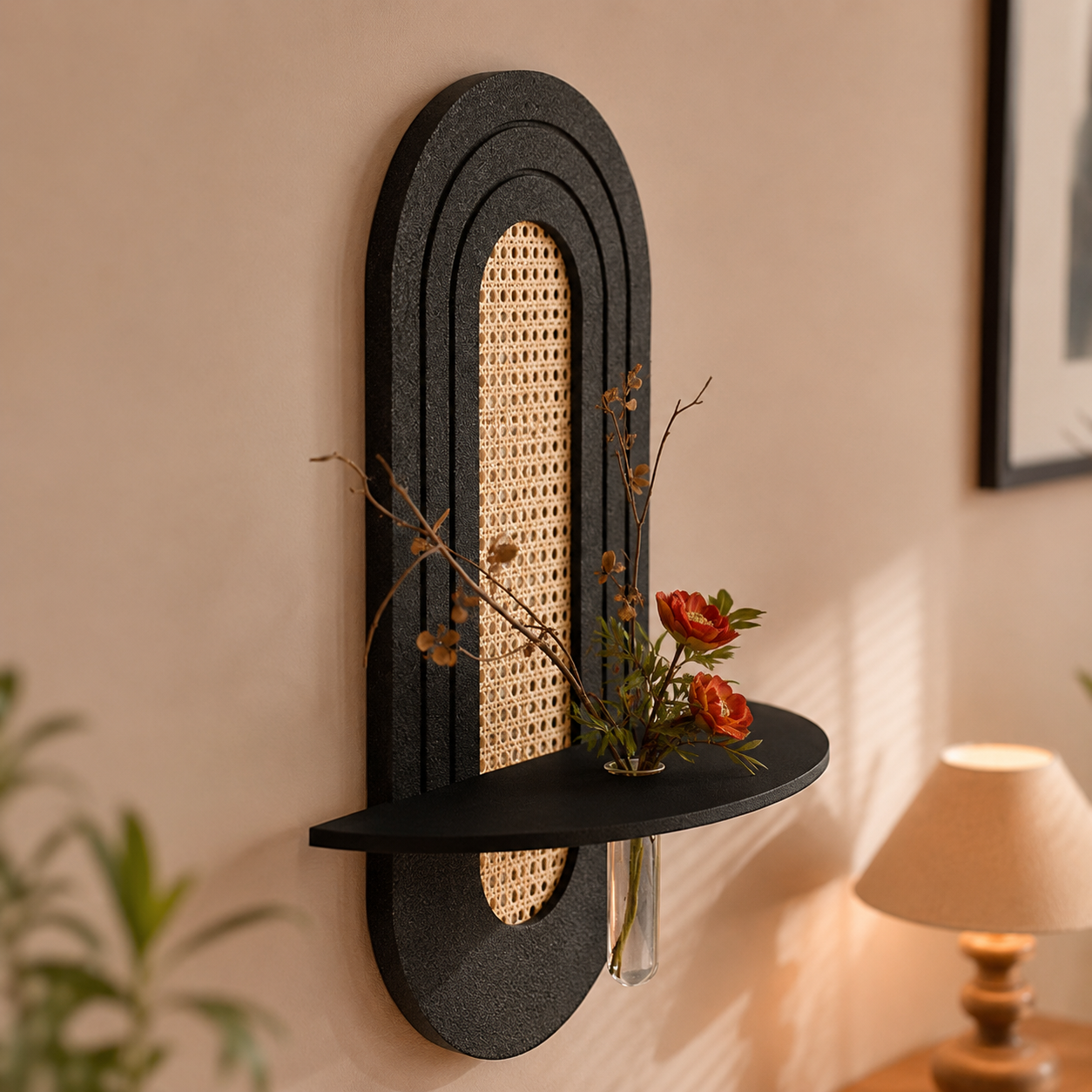 Modern Wooden Wall Shelf Set of 2 | Decorative Floating Wall Shelves for Home Decor