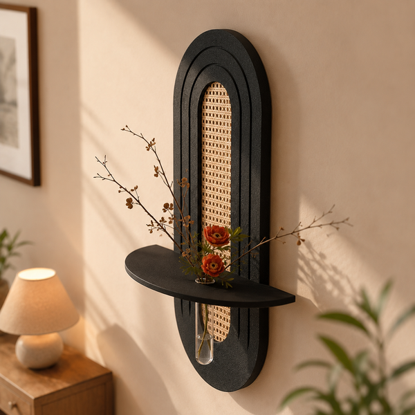 Modern Wooden Wall Shelf Set of 2 | Decorative Floating Wall Shelves for Home Decor - alternate