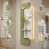 LED Butterfly Wall Art Panel with Shelf | Modern 3D Decorative Wall Decor