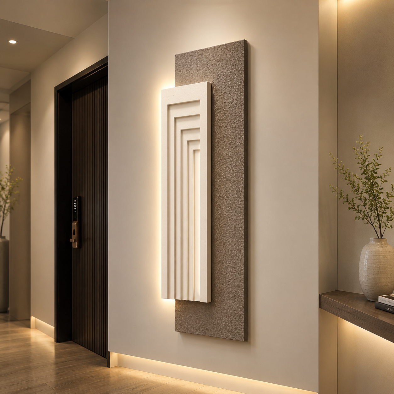 Modern LED Geometric Wall Art Panel | Luxury Backlit Wall Decor