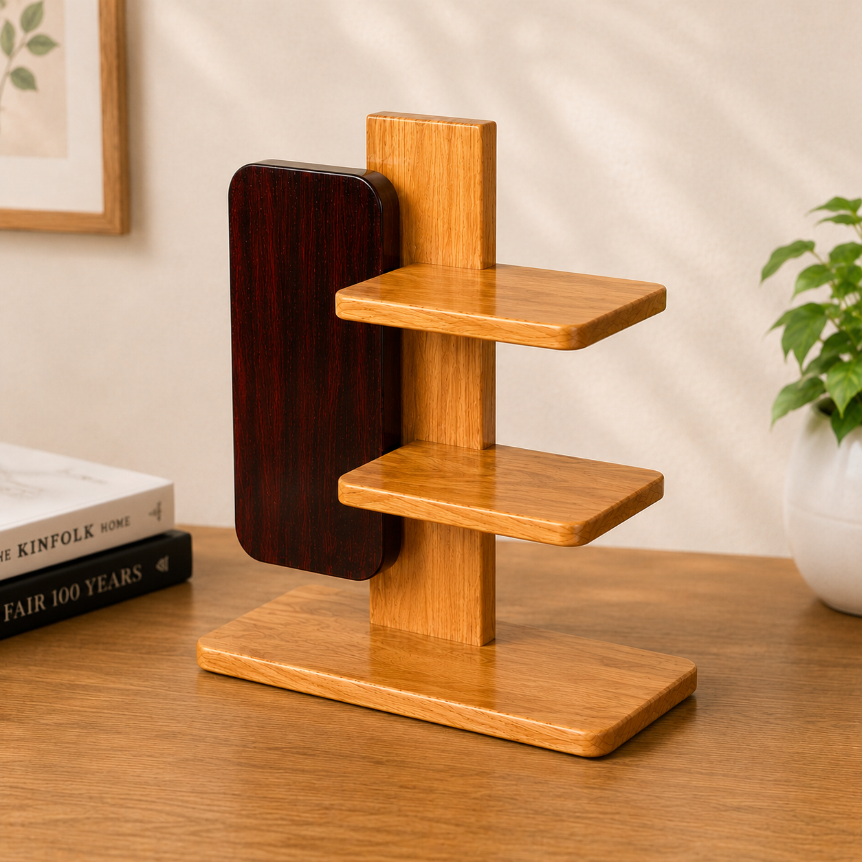 Auranest Multi-Purpose Wooden Wall Mounted & Desktop Shelf