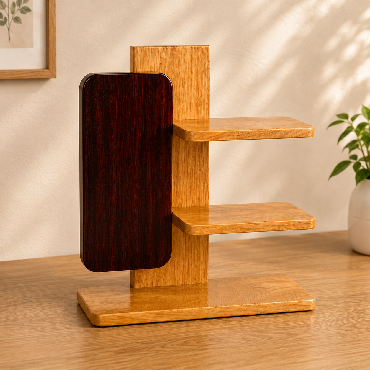 Auranest Multi-Purpose Wooden Wall Mounted & Desktop Shelf