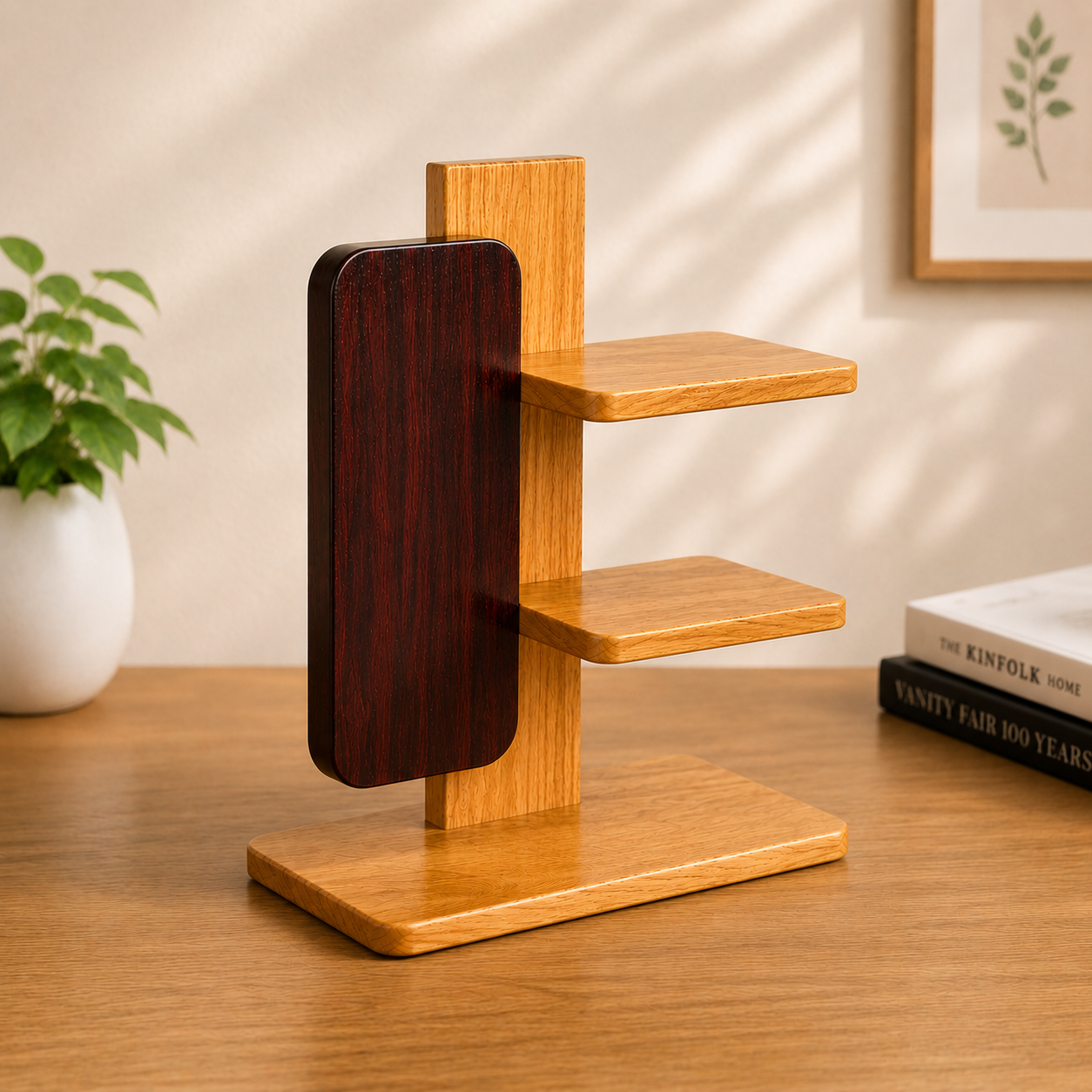Auranest Multi-Purpose Wooden Wall Mounted & Desktop Shelf