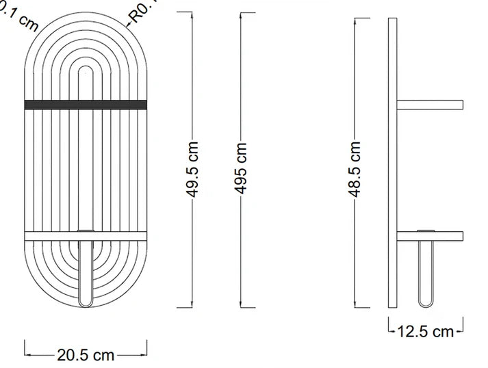 Double Shelf Arch Wall Organizer with Vase Holder