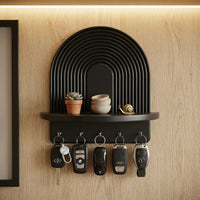 Modern Arch Wall Key Holder with Shelf