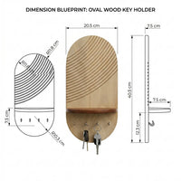 Wooden Wall Key Holder with Shelf