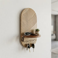 Wooden Wall Key Holder with Shelf