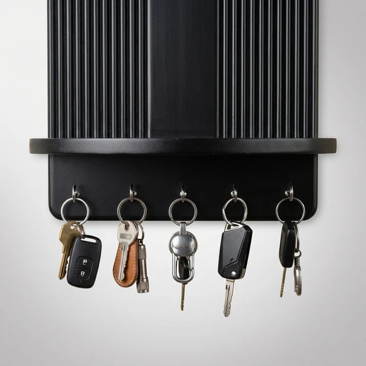 Modern Arch Wall Key Holder with Shelf