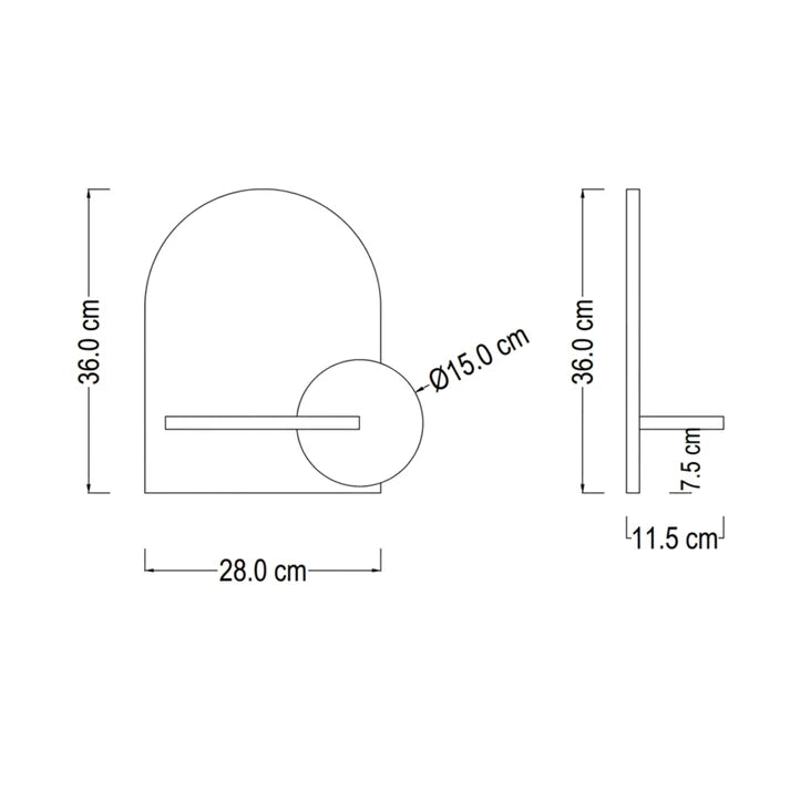 Arch Wooden Wall Key Holder with Shelf