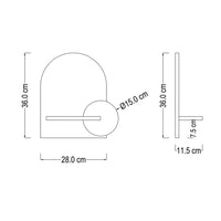 Arch Wooden Wall Key Holder with Shelf