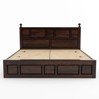 Solid Sheesham Wood King Size Bed with Storage for Bedroom