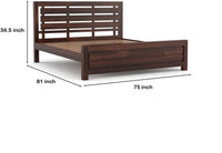 Solid Sheesham Wood Queen Size Bed with Storage for Bedroom
