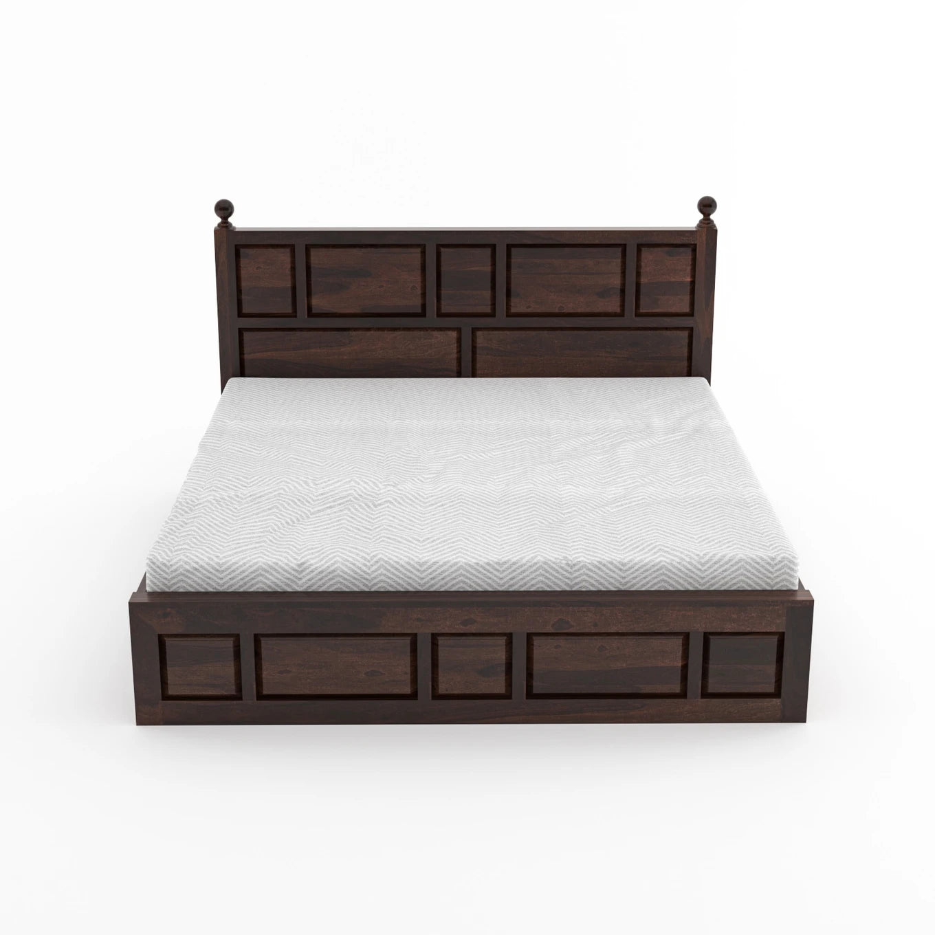 Solid Sheesham Wood King Size Bed with Storage for Bedroom