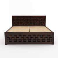 Solid Sheesham Wood King Size Bed with Storage for Modern Bedroom