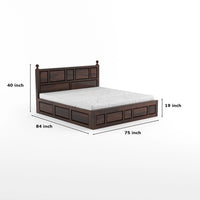Solid Sheesham Wood King Size Bed with Storage for Bedroom