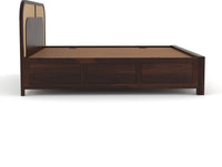 Solid Sheesham Wood Cane King Size Bed with Storage for Bedroom