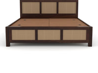 Solid Sheesham Wood Cane King Size Bed with Storage for Bedroom
