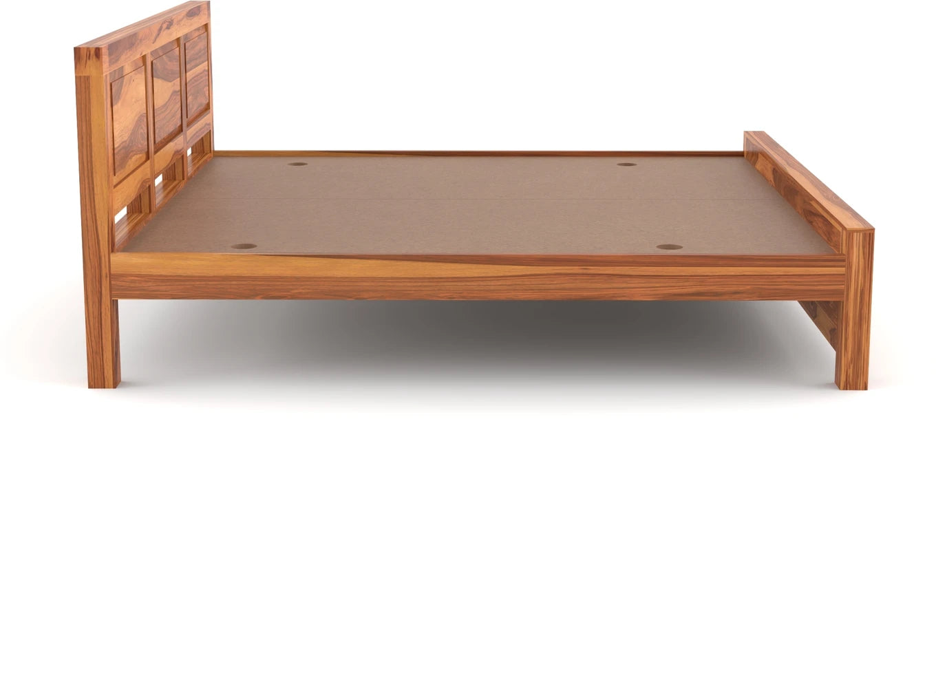 Solid Sheesham Wood King Size Bed Frame for Modern Bedroom