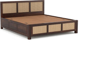 Solid Sheesham Wood Cane King Size Bed with Storage for Bedroom