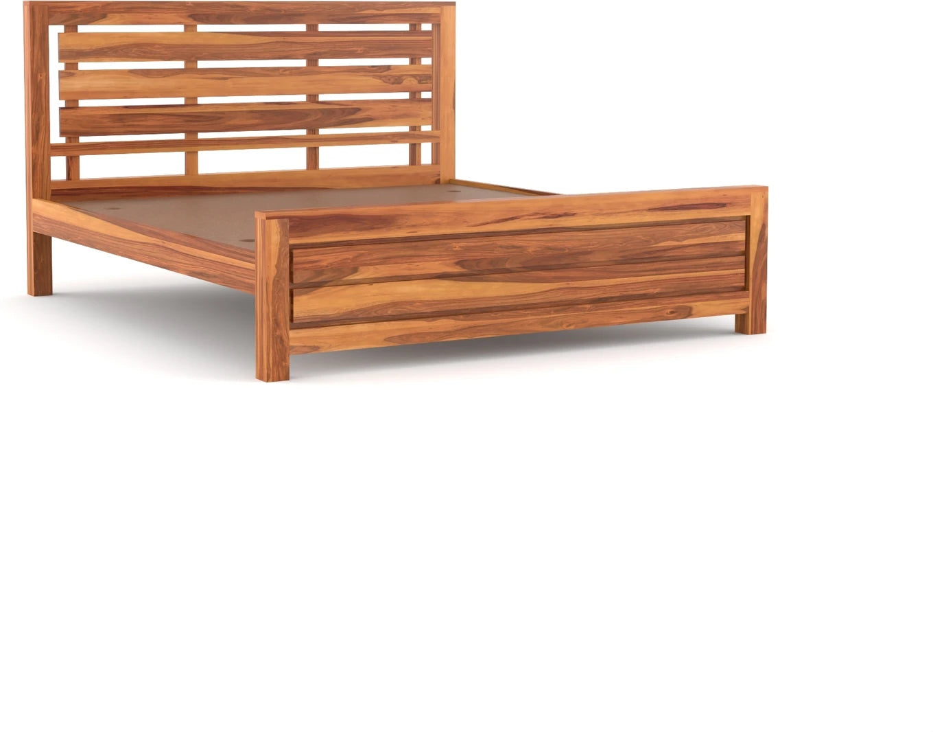 Solid Sheesham Wood King Size Bed Frame for Modern Bedroom