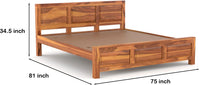 Solid Sheesham Wood King Size Bed Frame for Modern Bedroom