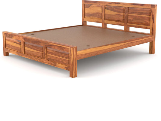 Solid Sheesham Wood King Size Bed Frame for Modern Bedroom